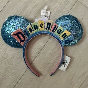 Disneyland Blue Sequin Mickey Ears Headband